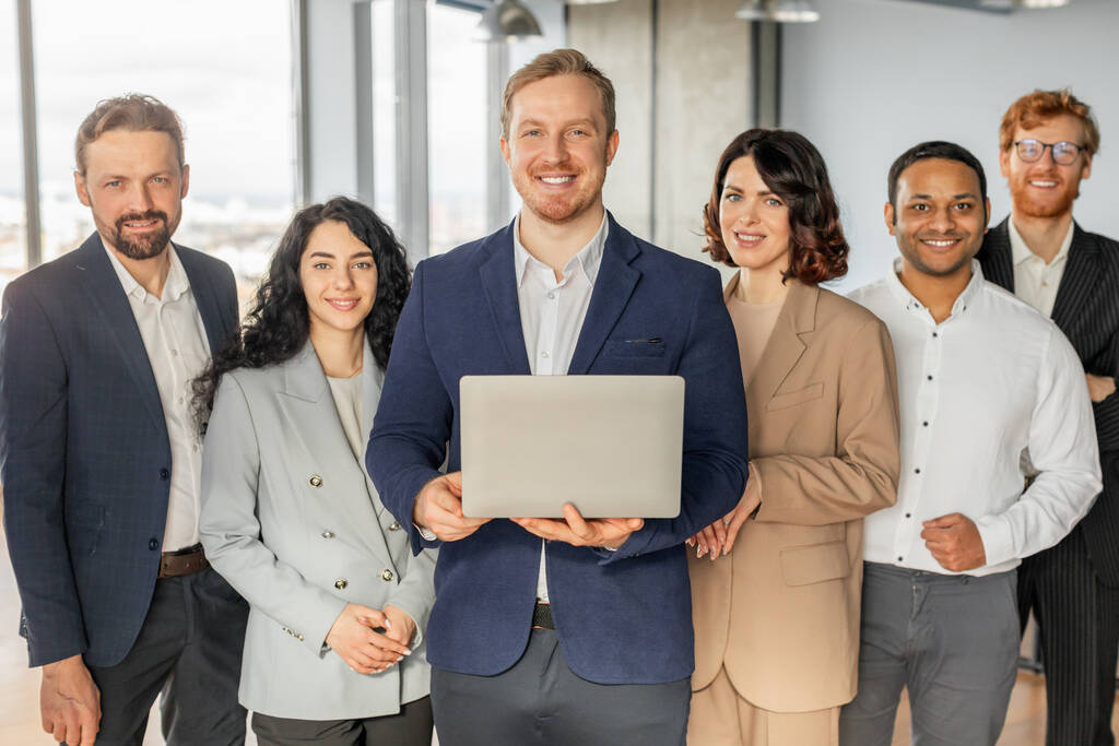 A team of business professionals collaborating